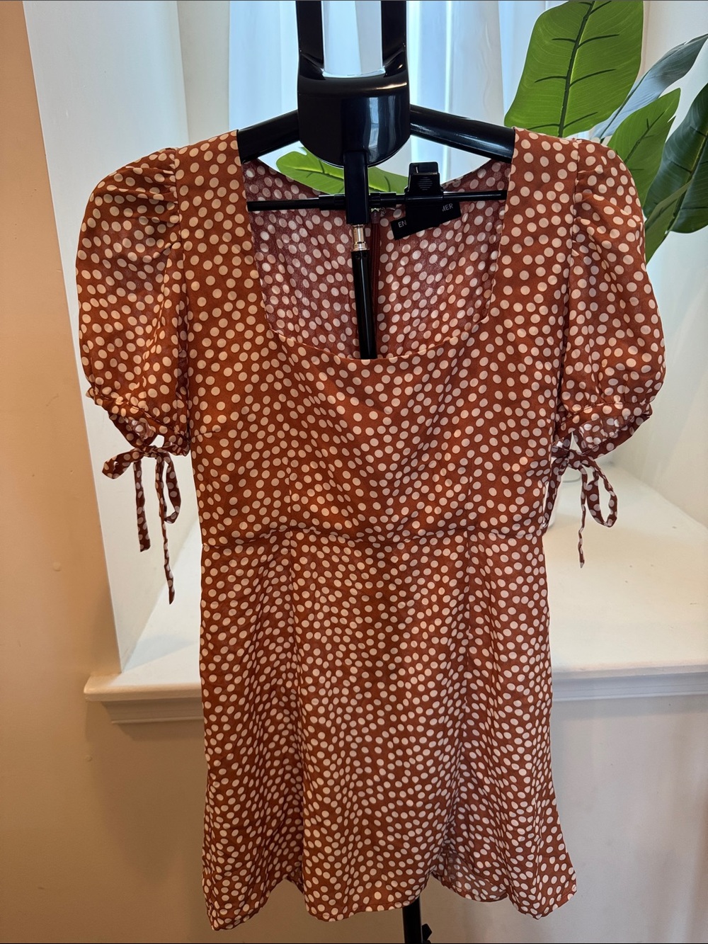 Endless Summer Polka Dot Puff-Sleeve Mini Dress